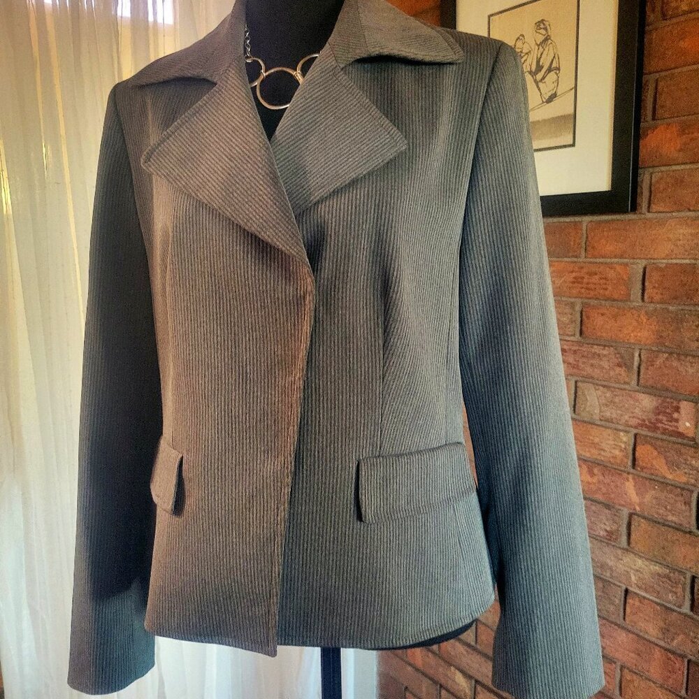 Josephine Chaus Grey Pin-stripped Blazer - Size 8